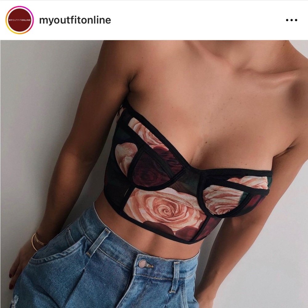 My outfit online corset flower collection crop top